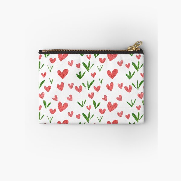 Item preview, Textured Pink & Red Hearts with Botanical Leaves | Romantic Nature-Inspired Art | Minimalist Textured Illustration for Modern Aesthetic Decor designed and sold by Art By Rukayya.