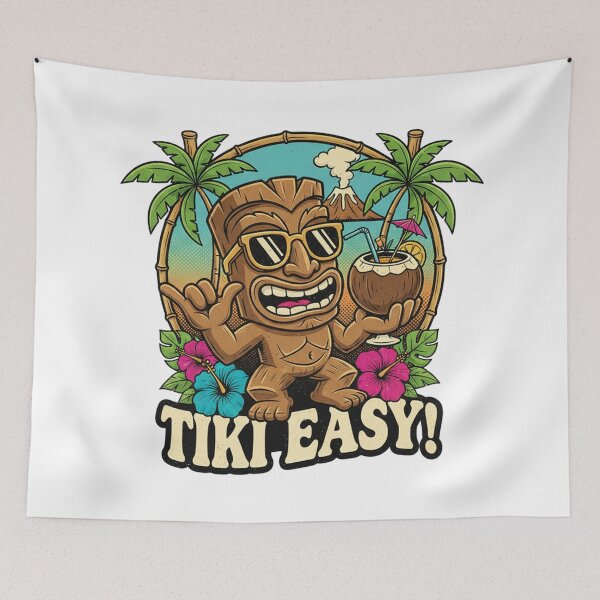 Item preview, TIKI EASY take it easy, surf's up & tropical coolness 7168x7168 designed and sold by darky72.