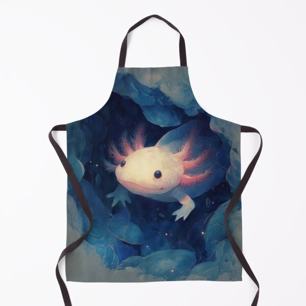 Item preview, Cute Axolotl Art – Kawaii Axolotl in Blue Cave designed and sold by ArgentoArt.