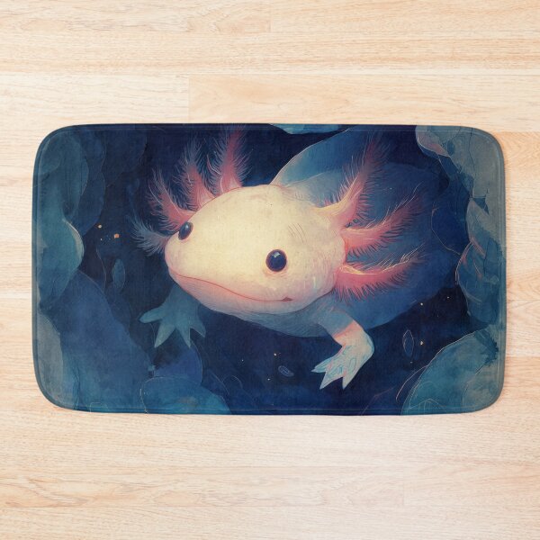 Item preview, Cute Axolotl Art – Kawaii Axolotl in Blue Cave designed and sold by ArgentoArt.