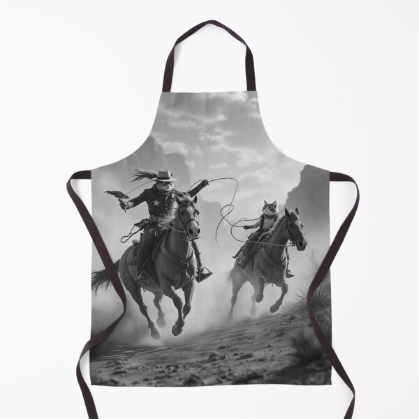 Item preview, Cowboy Cats Riding Horse, Hyper Realistic Western Sunset Scene, Cinematic Wild West Canyon Artwork, Fantasy Cowboy Animal Design designed and sold by KaryaVisionSTR.