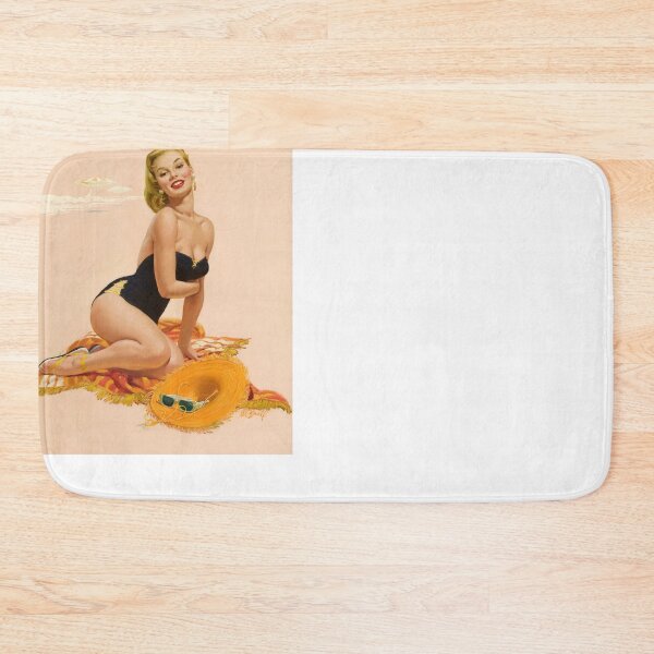 Item preview, Beach Blonde, Blanket and Black Bathing Suit by Al Buell - Pin-Ups Collection designed and sold by centuryretromedia.