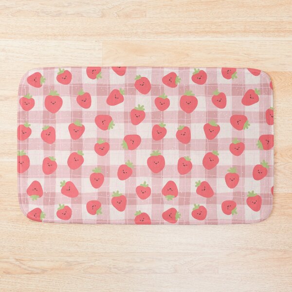 Item preview, Pink Cute Strawberry Plaid Pattern | Kawaii Fruit Checkered Design | Pastel Aesthetic Retro Picnic Blanket Style | Vintage Cottagecore Strawberry Lover Gift | Cute Girly Pink Plaid Pattern designed and sold by Art By Rukayya.