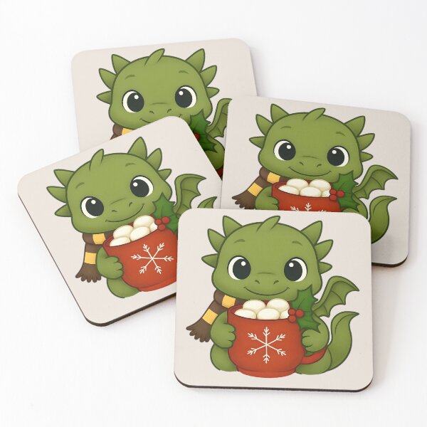 Item preview, Cute Baby Dragon with Hot Chocolate Christmas Mug – Cozy Winter Holiday Art designed and sold by SkyTastic.