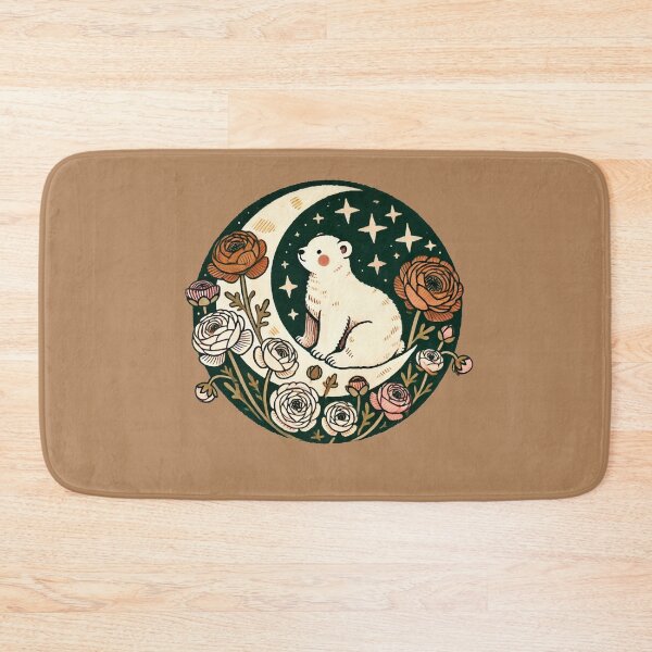 Item preview, Polar Bear and Moon Floral designed and sold by FrictionMaxxing.