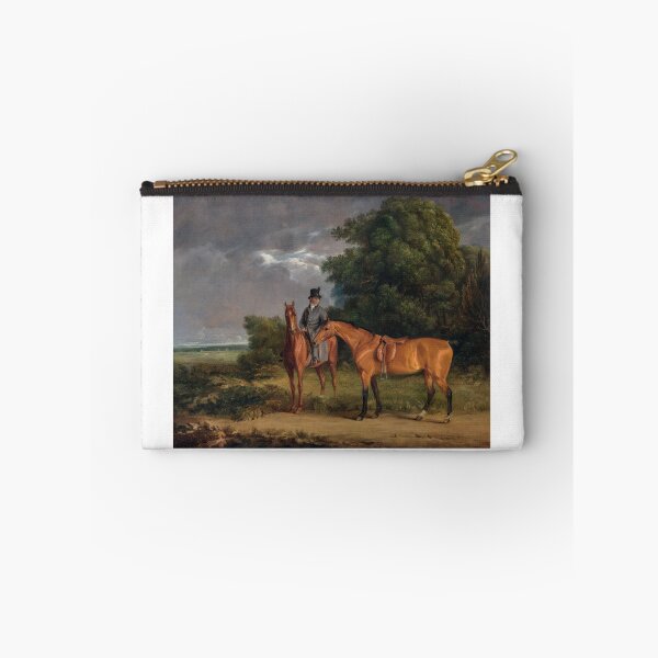 Item preview, A Groom Mounted on a Chestnut Hunter, He Holds a Bay Hunter by the Reins (early 19th century) painting in high resolution by Jacques–Laurent Agasse. designed and sold by northstar11.