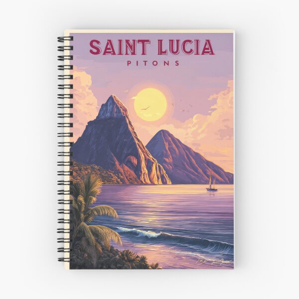 Item preview, Gros and Petit Pitons Soufriere Sunset Saint Lucia Travel designed and sold by scicilysimonee.