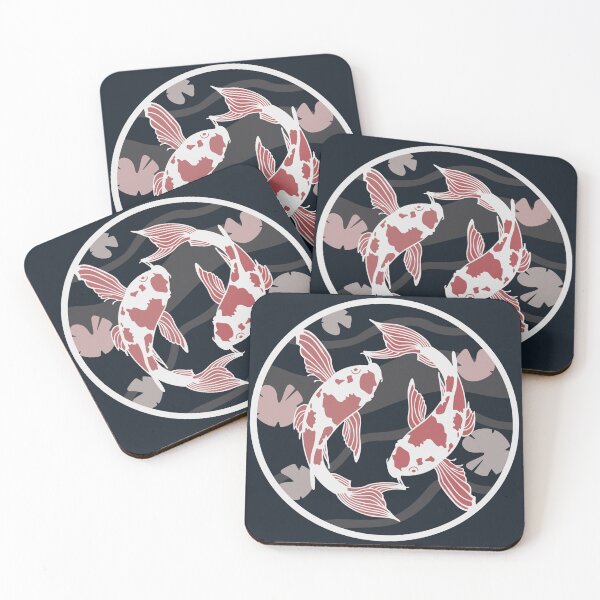 Item preview, Pink Blue Koi Fish Underwater Logo designed and sold by TackyTime.