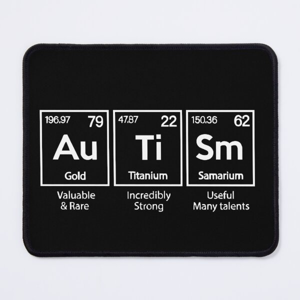 Item preview, Autism Awareness Elements Periodic ((for darker colored backgrounds) designed and sold by GorArt1.