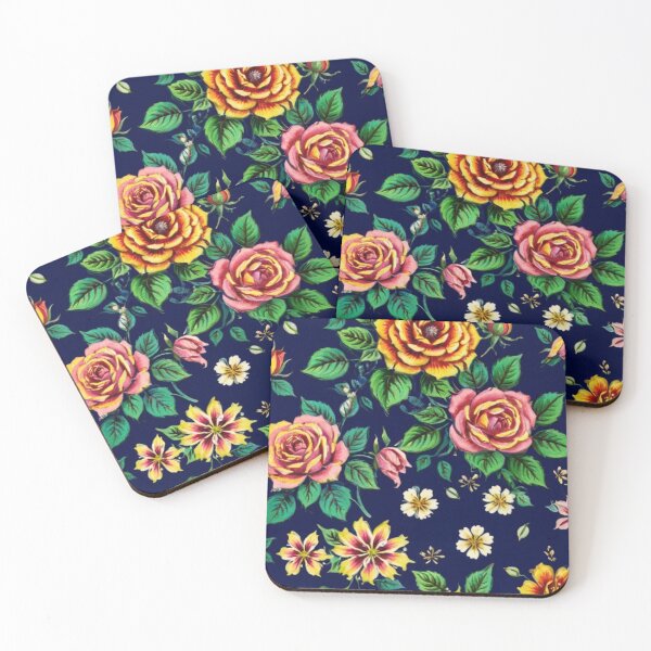 Item preview, vintage style orange roses designed and sold by Nice-patterns.