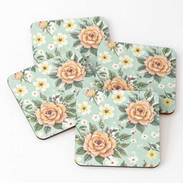 Item preview, vintage style orange roses designed and sold by Nice-patterns.