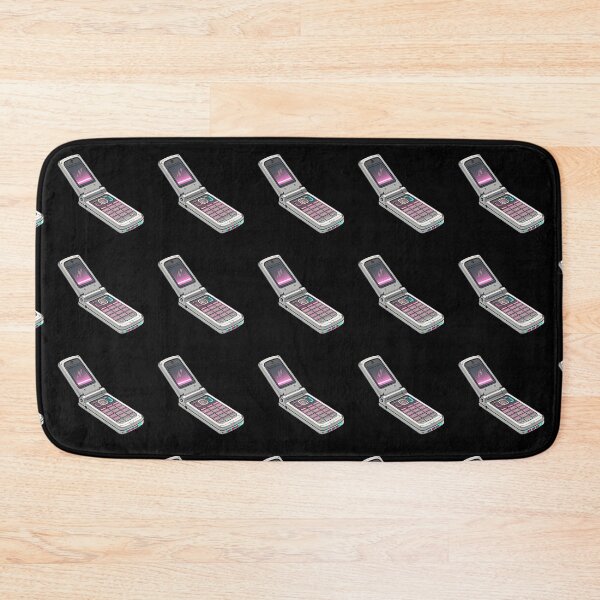 Item preview, Vintage 2000s Flip Phone Vector – Retro Metallic Silver with Neon Keypad, Sticker Ready Illustration designed and sold by VividOrganica.