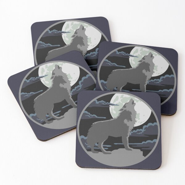 Item preview, Rustic Blue Gray Wolf Howling Moon Night Sky designed and sold by TackyTime.