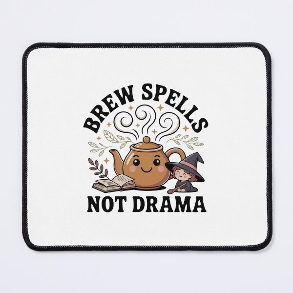 Item preview, Brew Spells Not Drama — cozy witch teapot designed and sold by MagicWander.