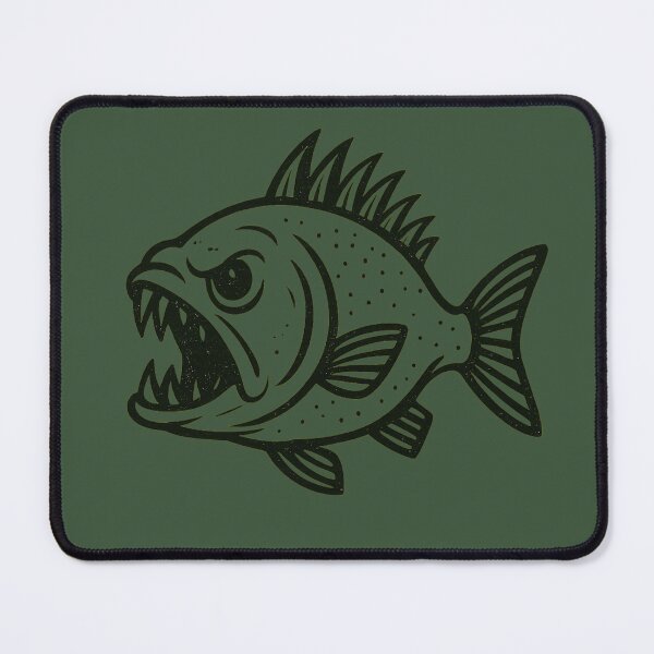 Item preview, Tattoo Style Piranha – Bold Edgy Fishing Design designed and sold by NoRestDesigns.