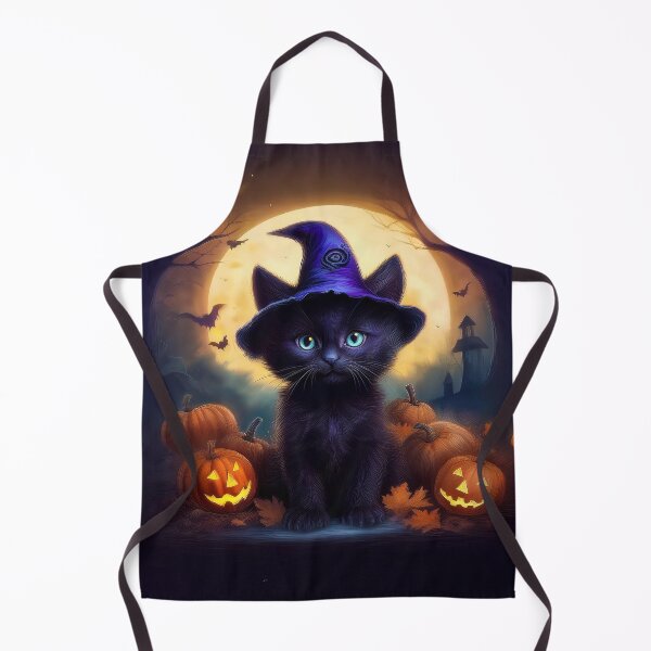 Item preview, Pip, the Little Witch Cat | Whimsical Black Cat Halloween Art designed and sold by Englandbear.