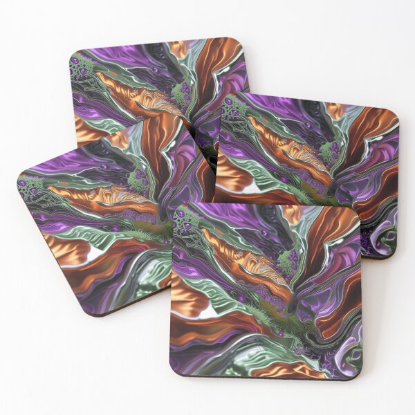 Item preview, Abstract Line Art Nature in Autumn Colored Chrome designed and sold by Harmonic_Layers.