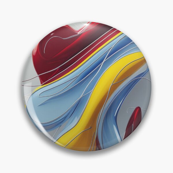 Item preview, Abstract Line Art in Yellow, Red, and Sky Blue Chrome designed and sold by Harmonic_Layers.