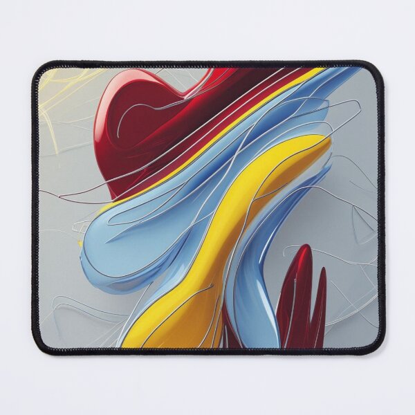 Item preview, Abstract Line Art in Yellow, Red, and Sky Blue Chrome designed and sold by Harmonic_Layers.