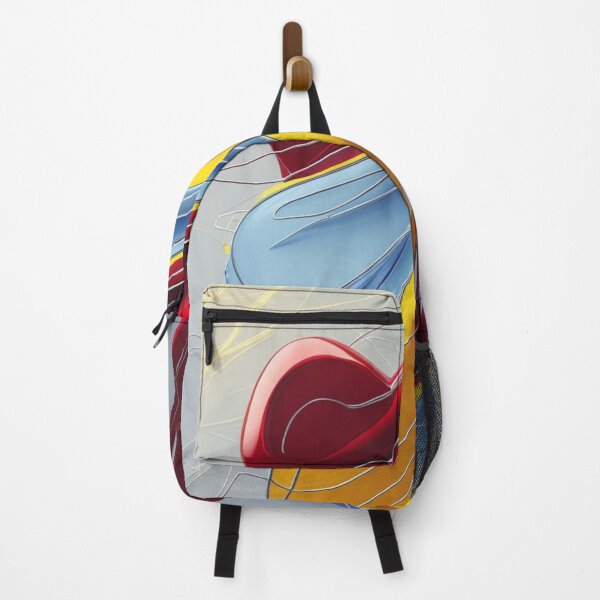 Item preview, Abstract Line Art in Yellow, Red, and Sky Blue Chrome designed and sold by Harmonic_Layers.