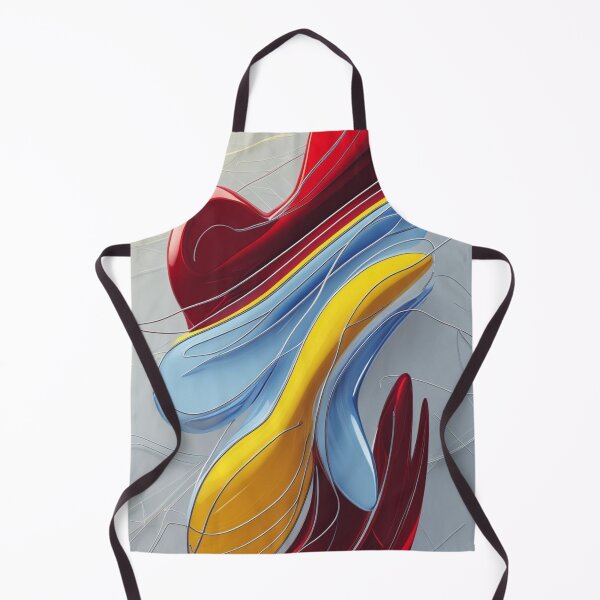 Item preview, Abstract Line Art in Yellow, Red, and Sky Blue Chrome designed and sold by Harmonic_Layers.