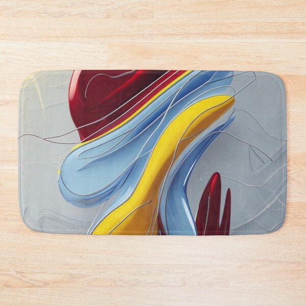 Item preview, Abstract Line Art in Yellow, Red, and Sky Blue Chrome designed and sold by Harmonic_Layers.