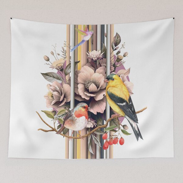 Artikelvorschau, Birds Among Blossoms floral entworfen und verkauft von Modern-Tropical.