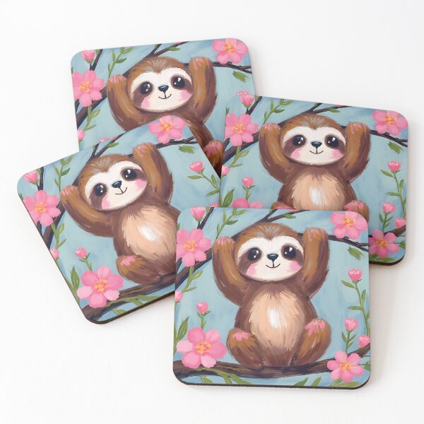 Item preview, Kawaii Sloth on a Branch designed and sold by Erikacecilia20.