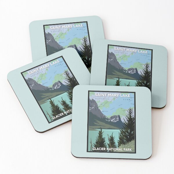 Item preview, Souvenir Map - Glacier National Park Saint Mary Lake designed and sold by Willz Designz.