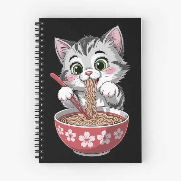 Item preview, Lindo gato comiendo ramen: adorable tazón de fideos con diseño de gatito estilo anime designed and sold by delohill.