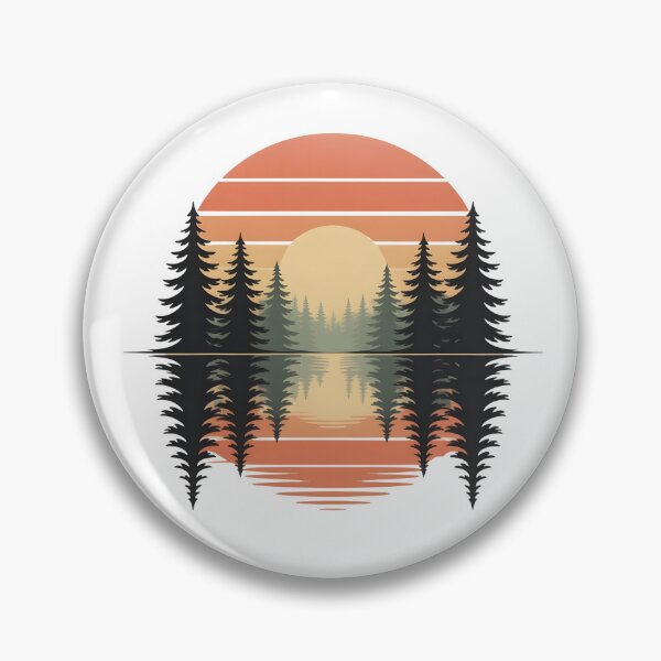 Item preview, Retro Sunset Forest – Minimalist Nature Reflection designed and sold by UrbanHowlz.