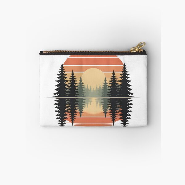 Item preview, Retro Sunset Forest – Minimalist Nature Reflection designed and sold by UrbanHowlz.
