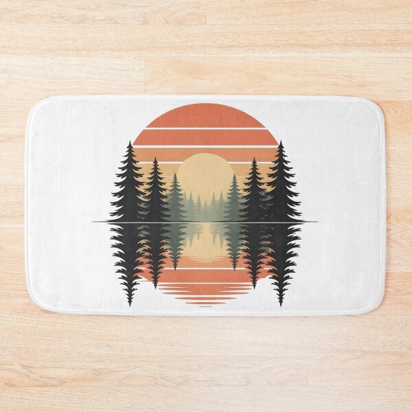 Item preview, Retro Sunset Forest – Minimalist Nature Reflection designed and sold by UrbanHowlz.