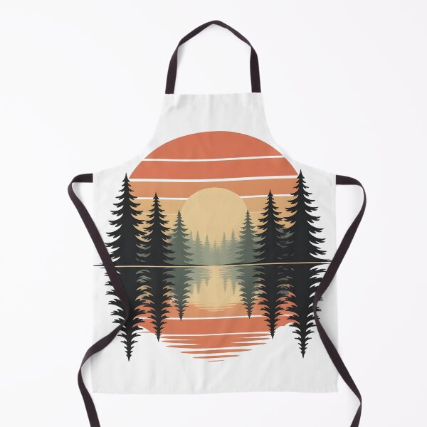 Item preview, Retro Sunset Forest – Minimalist Nature Reflection designed and sold by UrbanHowlz.