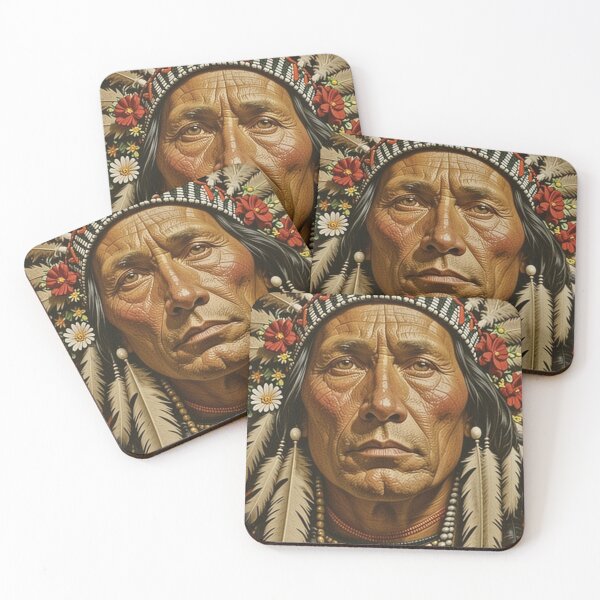 Item preview, Indian Chief Portrait designed and sold by FlosArtPrintShop.