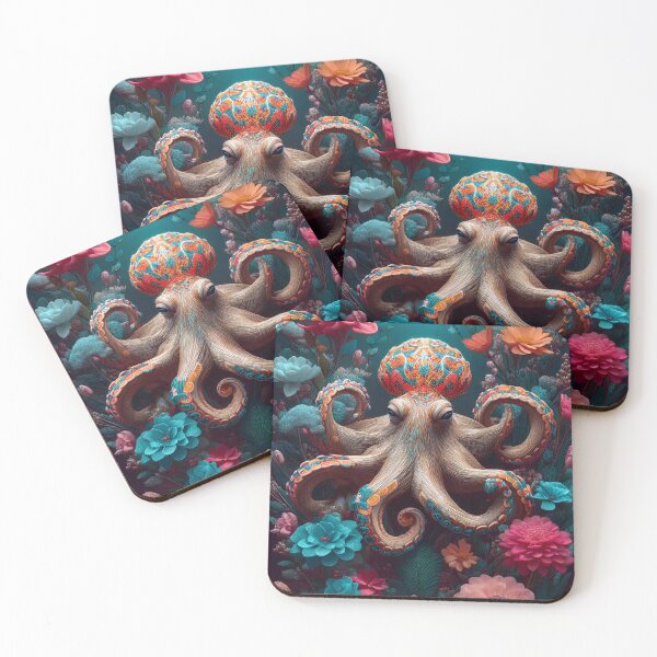Item preview, Beautiful Octopus Floral Artwork designed and sold by FlosArtPrintShop.