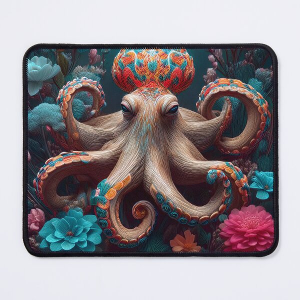 Item preview, Beautiful Octopus Floral Artwork designed and sold by FlosArtPrintShop.