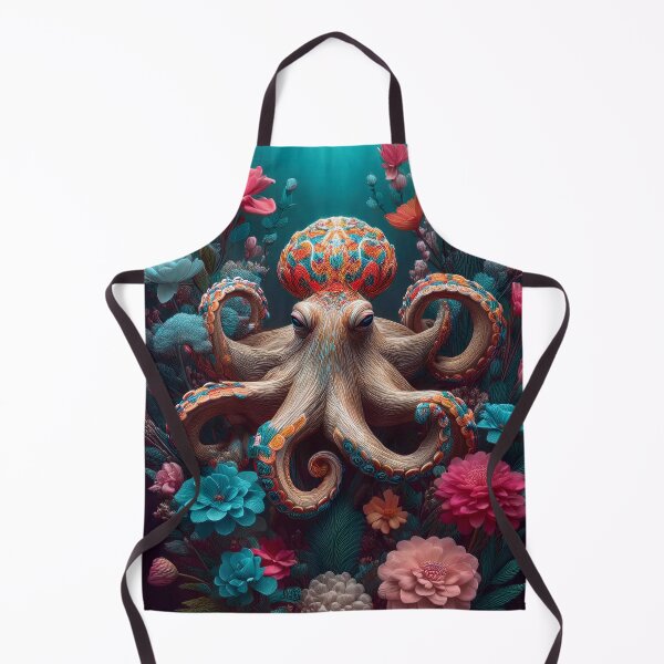 Item preview, Beautiful Octopus Floral Artwork designed and sold by FlosArtPrintShop.