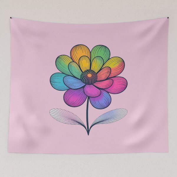 Item preview, Rainbow Floral Power - Colorful Art designed and sold by VibrArtco.