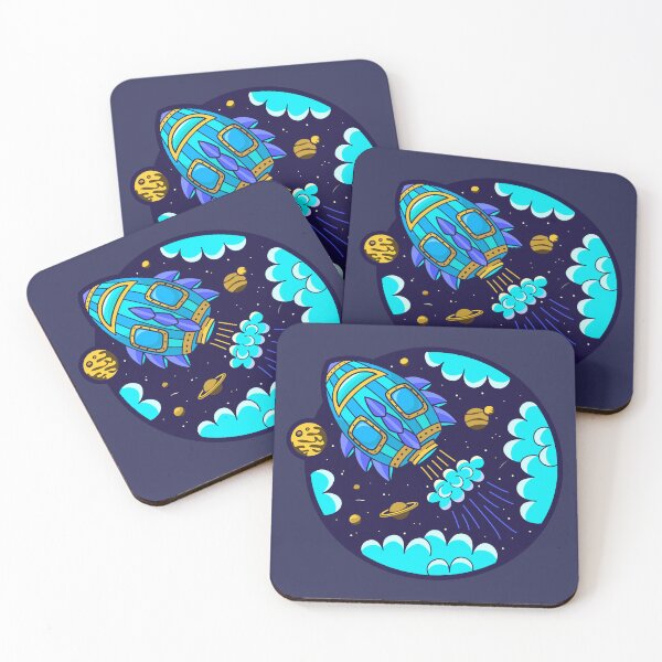 Item preview, A spaceship flies among planets and clouds designed and sold by LerialArt.