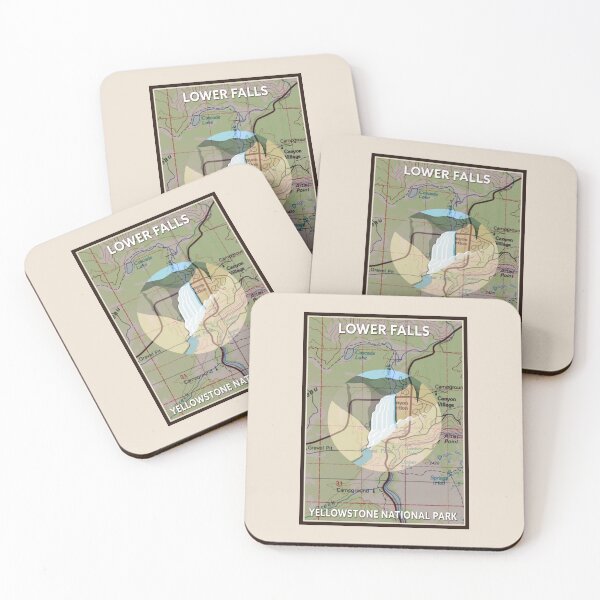 Item preview, Map Design - Yellowstone National Park Lower Falls designed and sold by Willz Designz.