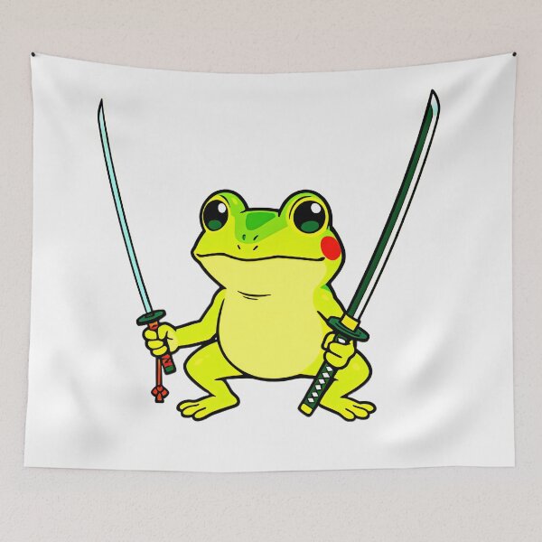 Item preview, Tiny Samurai Frog – Cute Warrior Spirit designed and sold by CreaVox.