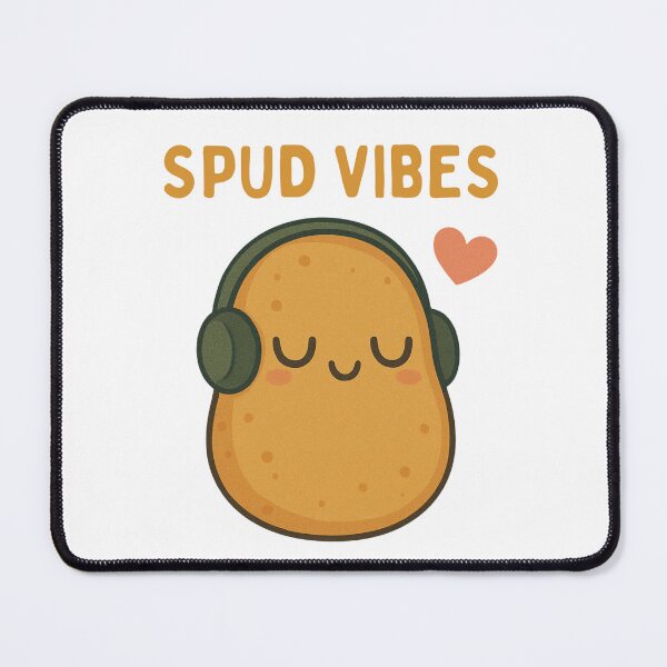 Item preview, Spud Vibes – Funny Cute Potato Cartoon with Headphones designed and sold by jelonkaa.