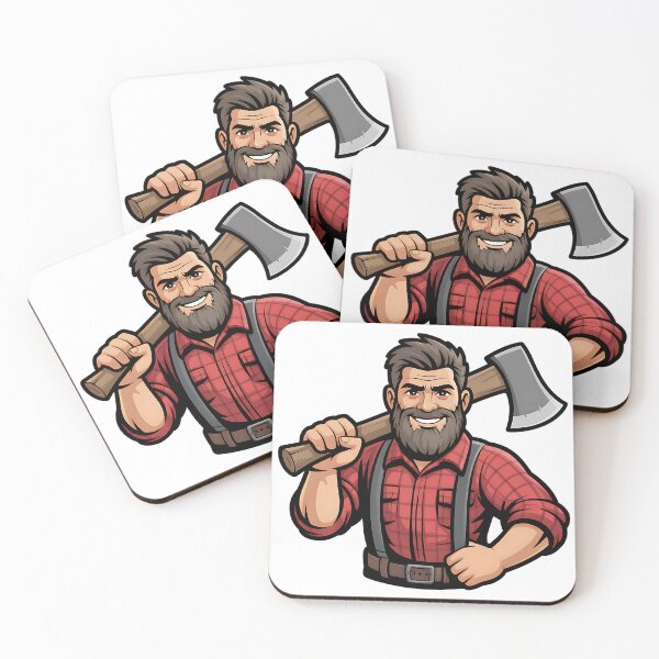 Item preview, Cheerful Lumberjack Cartoon Design designed and sold by CraftStudioCo.