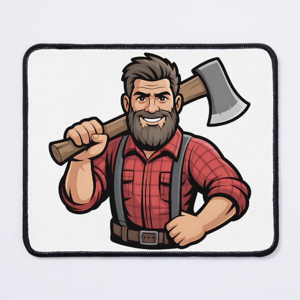 Item preview, Cheerful Lumberjack Cartoon Design designed and sold by CraftStudioCo.
