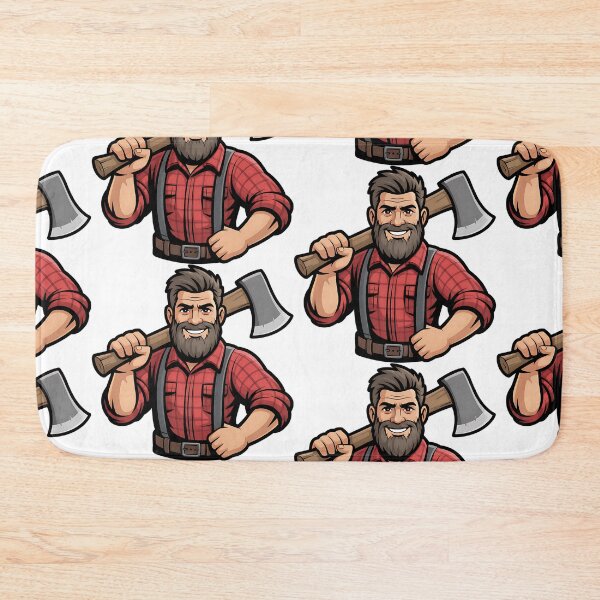 Item preview, Cheerful Lumberjack Cartoon Design designed and sold by CraftStudioCo.
