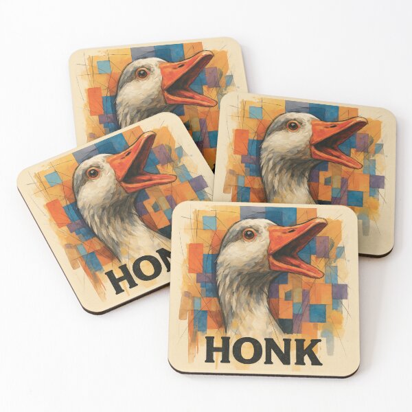 Item preview, HONK Goose – Funny Abstract Art designed and sold by SoftStyleStudio ⭐⭐⭐.