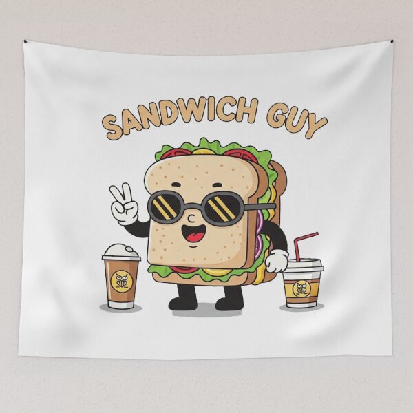 Item preview, Cute Cartoon Sandwich Character – Fun Trending Sandwich Guy Illustration designed and sold by mostafa gebril  ⭐⭐⭐⭐⭐.