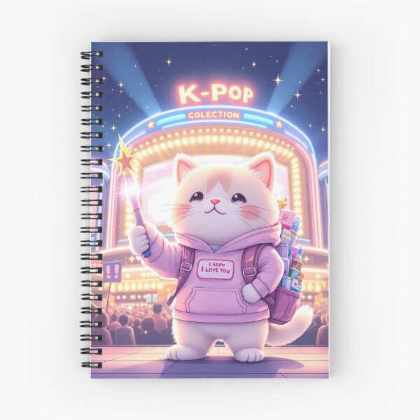 Item preview, Pastel Kawaii K-Pop Cat Art – Cute Fan Cat Illustration with Glowstick, Concert Night Scene, Aesthetic Sticker & Poster Design designed and sold by KaryaVisionSTR.