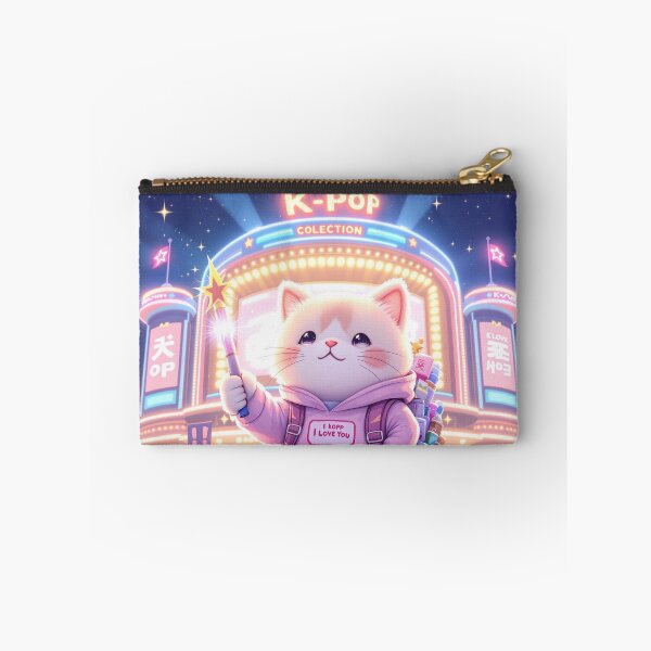 Item preview, Pastel Kawaii K-Pop Cat Art – Cute Fan Cat Illustration with Glowstick, Concert Night Scene, Aesthetic Sticker & Poster Design designed and sold by KaryaVisionSTR.